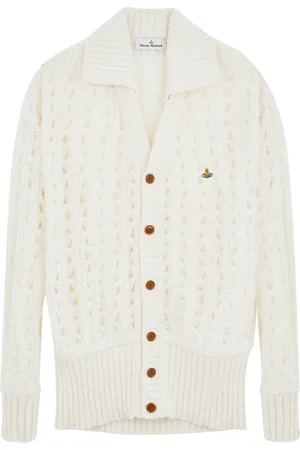 Vivienne Westwood Cardigans, female, , Size: XL Cream Lacework Cardigan
