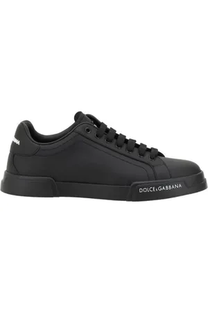 Dolce & Gabbana Sneakers, male, , Size: 7 US Monogram Heel Leather Sneakers Lace-Up