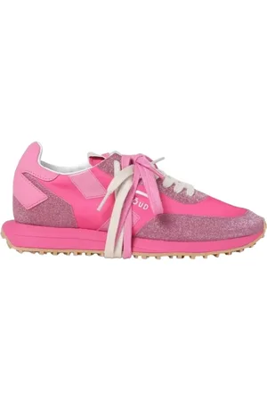 Ghoud Sneakers, female, , Size: 10 US Fuchsia Leather and Glitter Sneakers