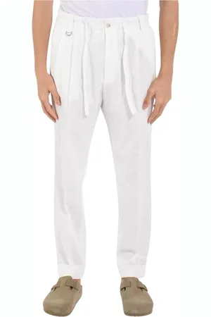 Paolo Pecora Slim-fit Trousers, male, , Size: M Cotton Button Closure Pants