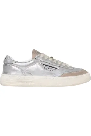 Ghoud Sneakers, female, , Size: 8 US Silver Laminated Leather Sneakers