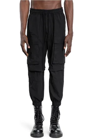 THOM KROM Cropped Trousers, male, , Size: M Canvas Cargo Pants with Elastic