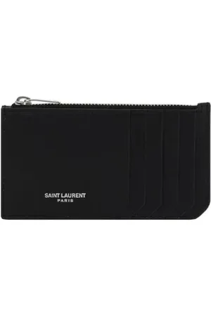 Saint Laurent Wallets & Cardholders, male, , Size: ONE SIZE Leather Zip Card Holder