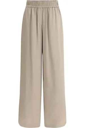 Brunello Cucinelli Wide Trousers, female, , Size: L Silk Palazzo Pants with High Waist