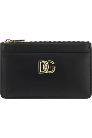 Dolce & Gabbana Wallets & Cardholders, female, , Size: ONE SIZE Gold-Plated Card Holder with Top Zip
