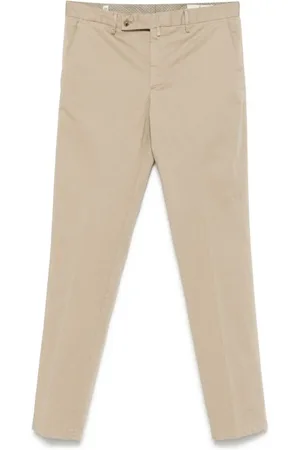 LUIGI BORRELLI NAPOLI Slim-fit Trousers, male, , Size: W33 Trousers with Front Button