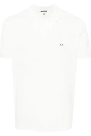 C.P. Company Polo Shirts, male, , Size: L Logo Patch Polo Shirt