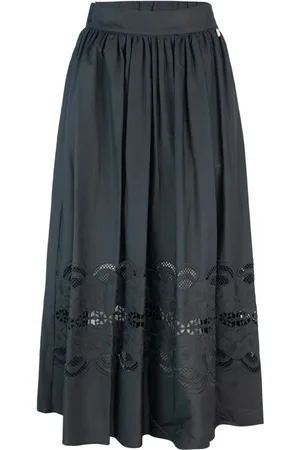 Liu Jo Midi Skirts, female, , Size: M Cotton Poplin Embroidered Skirt
