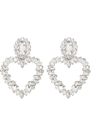 Self-Portrait Earrings, female, , Size: ONE SIZE Crystal Heart Pendant Earrings