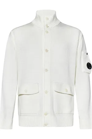 C.P. Company Cardigans, male, , Size: L Sweater with High Collar and Lens Detail
