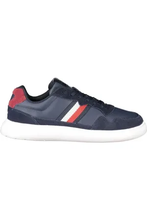 Tommy Hilfiger Sneakers, male, , Size: 11 US Textured Leather Sneaker with Removable Footbed