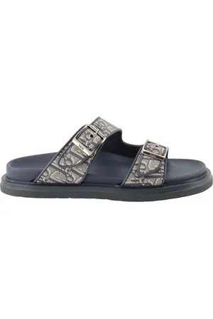 Dior Sliders, male, , Size: 10 1/2 US Printed Canvas Sandals Collection 2024