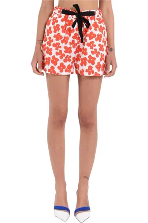 Msgm Short Shorts, female, , Size: XS Floral Print Cotton Shorts
