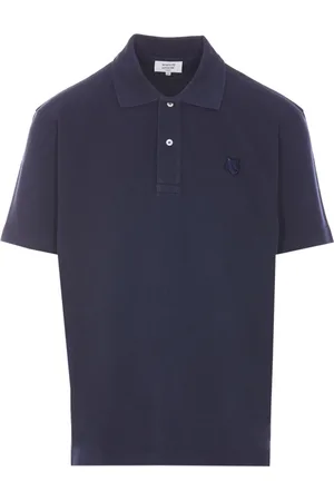 Maison Kitsuné Polo Shirts, male, , Size: 2XL Ink Button-Up Logo T-shirt