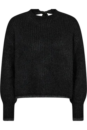 Co`Couture Round-neck Knitwear, female, , Size: XS Bow Rib Knit Sweater