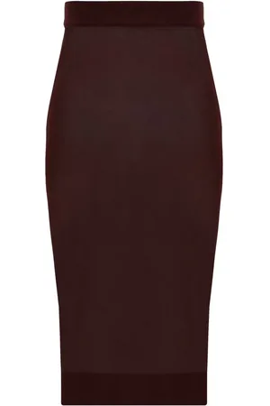 Saint Laurent Pencil Skirts, female, , Size: M Elasticized Waistband Midi Skirt