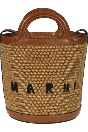 Marni Bucket Bags, female, , Size: ONE SIZE Tropicalia Mini Bucket Raffia Shoulder Bag