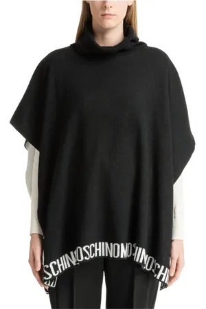 Moschino Capes, female, , Size: ONE SIZE Plain Logo Poncho
