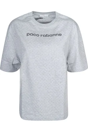 Paco rabanne T-Shirts, female, , Size: M Grey Tee Shirt P073