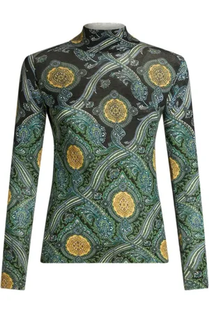 Etro Turtlenecks, female, , Size: M Printed Sweater High Neck Long Sleeve