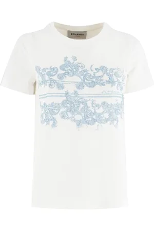 ERMANNO SCERVINO T-Shirts, female, , Size: S Cotton Jersey T-shirt with Macram-effect Print