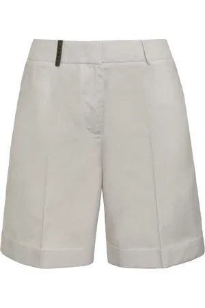 PESERICO SIGN Casual Shorts, female, , Size: M Cuffed Cotton Shorts with Pockets
