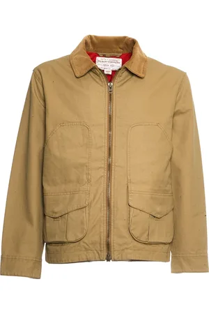 Filson Light Jackets, male, , Size: XS Tan Jacket with Corduroy Collar