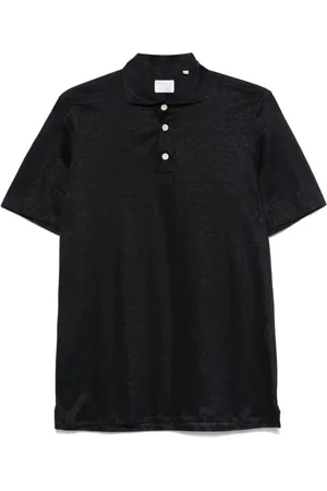 Finamore Polo Shirts, male, , Size: M Linen Polo Shirt Short Sleeve