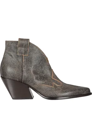 Elena Iachi Cowboy Boots, female, , Size: 8 US Vintage Leather Ankle Boot with High Heel