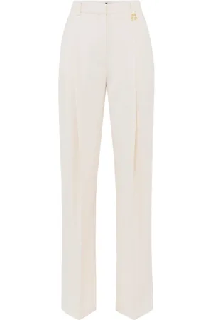 Elisabetta Franchi Straight Trousers, female, , Size: M Wide Leg Pants in Light Crepe