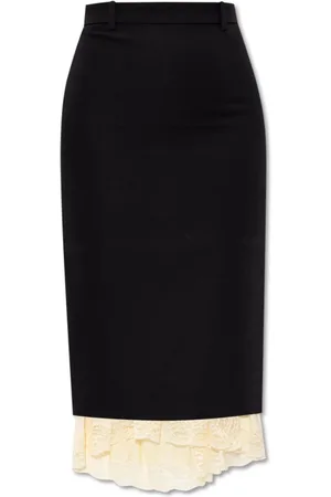 Balenciaga Midi Skirts, female, , Size: 2XS Skirt with lace hem