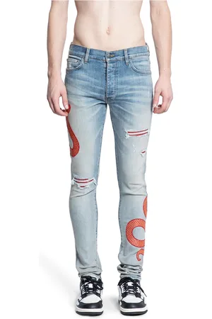 AMIRI Slim-fit Jeans, male, , Size: W30 Snake Graphic Denim Jeans