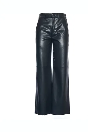Max Mara Wide Trousers, female, , Size: XS Wide-leg Coated Trousers Blu Marino