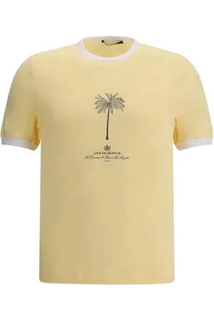 Jacquemus T-Shirts, male, , Size: S Contrast Ribbed Crew Neck T-Shirt