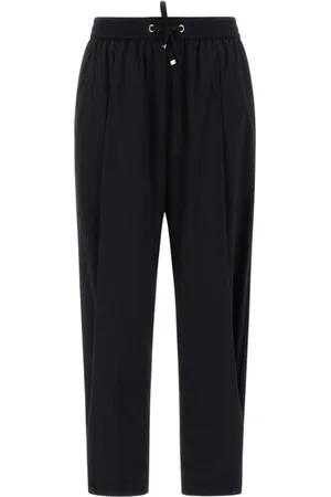 HERNO Cropped Trousers, female, , Size: XS Elastic Waistband Trousers with Metal Accents