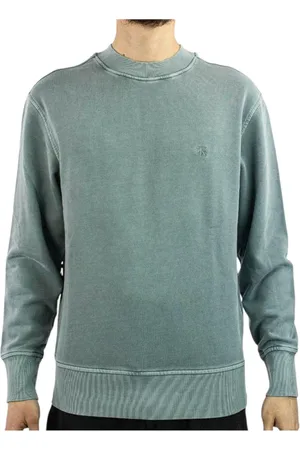 Calvin Klein Round-neck Knitwear, male, , Size: 2XL Vintage Washed Applique Sweatshirt