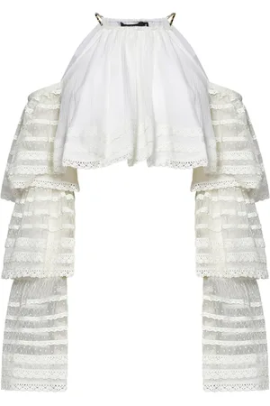 AMEN Blouses, female, , Size: 2XS Lace Off-Shoulder Top