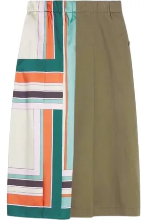 Max Mara Midi Skirts, female, , Size: XS Printed twill and gabardine skirt