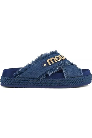 Mou Sliders, female, , Size: 10 US Sandals Denim