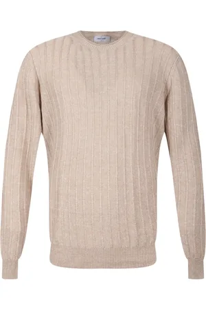Gran Sasso Round-neck Knitwear, male, , Size: M Textured Crew Neck Sweater in