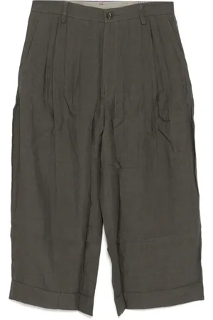 ZIGGY CHEN Casual Shorts, male, , Size: M Charcoal Grey Buttoned Belted Pants