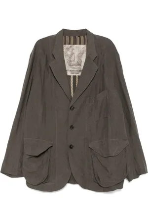 ZIGGY CHEN Light Jackets, male, , Size: M Smoke Grey Jacket with Front Button Fastening