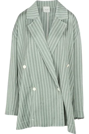 ALYSI Blazers, female, , Size: S Linen Double-Breasted Blazer