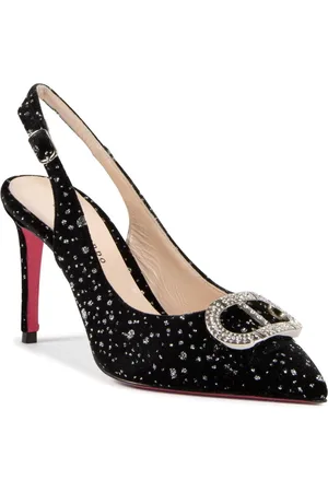 DEE OCLEPPO Pumps, female, , Size: 9 US Velvet Pointed-Toe Slingback Pump