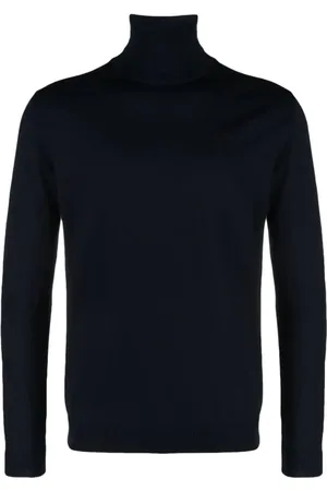 Roberto Collina Turtlenecks, male, , Size: 2XL Navy Merino Wool Turtleneck Sweater
