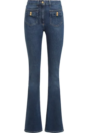 Elisabetta Franchi Boot-cut Jeans, female, , Size: W30 Flared Jeans with Front Bows