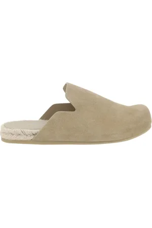 Prada Mules, male, , Size: 6 US Suede Sabots with Leather Heel