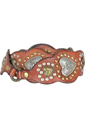 Campomaggi Belts, female, , Size: ONE SIZE Vintage leather belt with studs and rivets