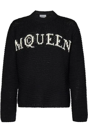 Alexander McQueen Round-neck Knitwear, male, , Size: L Textured Cotton Crewneck Sweater Ss25