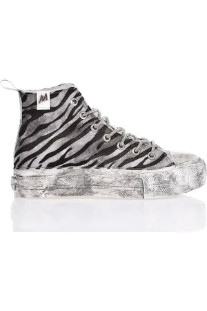 Mimanera Sneakers, female, , Size: 10 US Zebra Print Silver Platform Sneakers